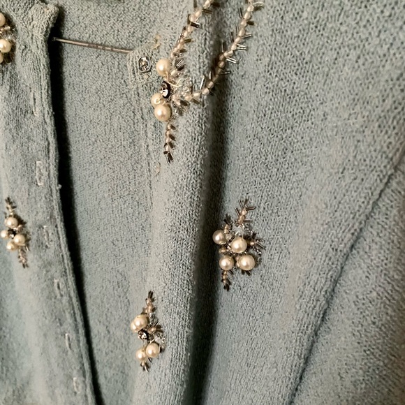 Vintage Beaded Pearl Cardigan - 1940s - Picture 14 of 15